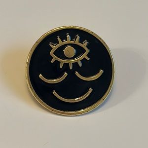 Woke Face Smile Emoji Third Eye Pin